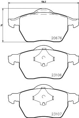 HELLA PAGID 8db355006921 -  Комплект тормозных колодок, дисковый тормоз